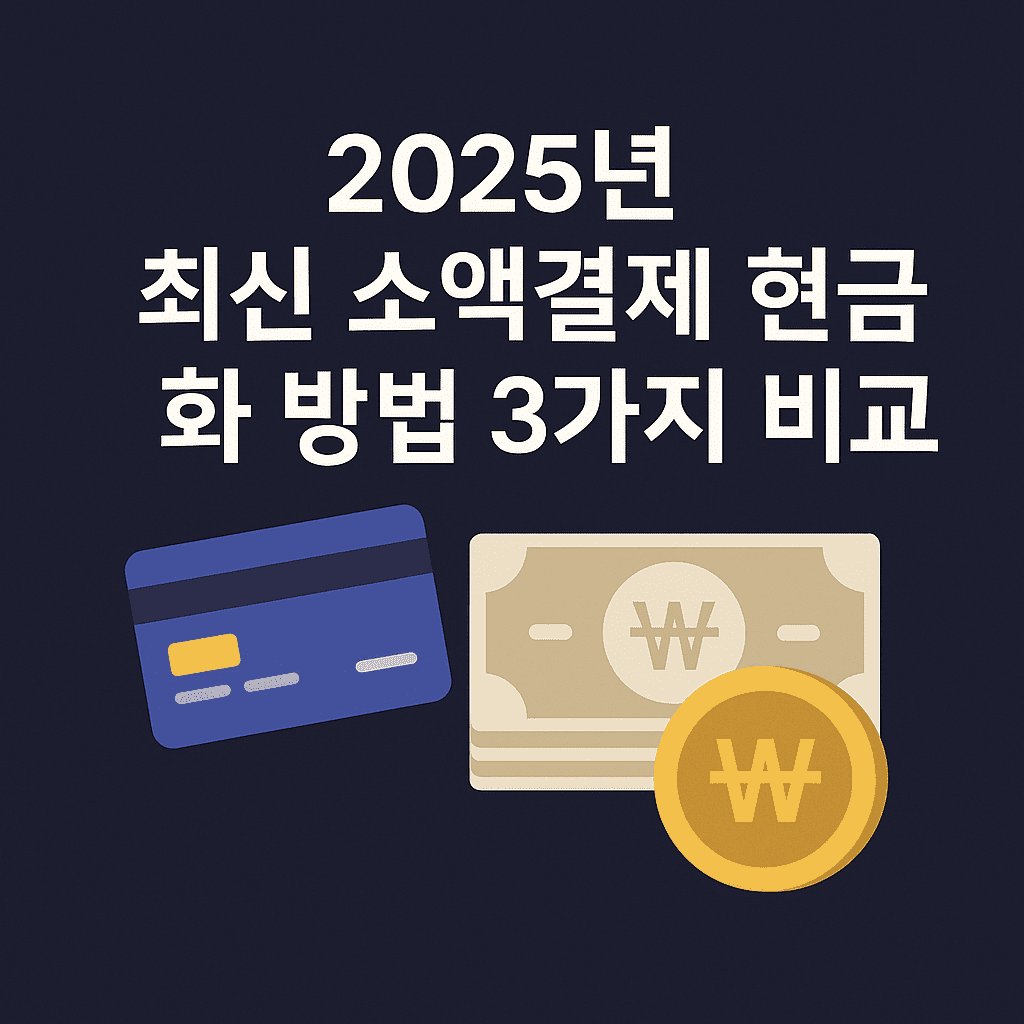 2025년 최신 소액결제 현금화 방법 3가지 비교